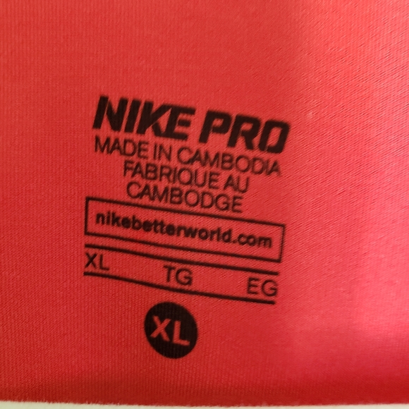 NIKE Pro Dri-Fit V-Neck Red Short Sleeve Top XL - Picture 6 of 7